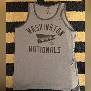 Washington Nationals Nats Curly w Pennant Tank Top Muscle Tee Blue 47 Brand XL